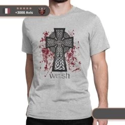 T-shirt Viking Croix Celtique -Viking Soldes Magasin t shirt croix gris