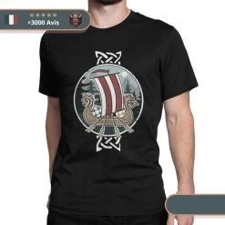 T-shirt Viking Drakkar -Viking Soldes Magasin t shirt drakkar noir