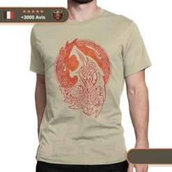 T-shirt Viking Fenrir 12 T-shirt Viking Fenrir -Viking Soldes Magasin t shirt fenrir beige