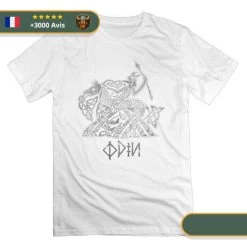 T-shirt Viking Odin -Viking Soldes Magasin t shirt odin blanc
