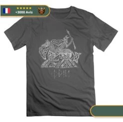 T-shirt Viking Odin -Viking Soldes Magasin t shirt odin gris