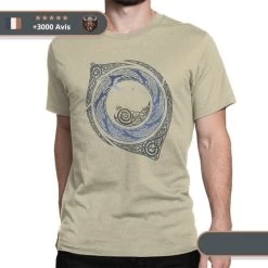 T-shirt Viking L'oeil D'Odin -Viking Soldes Magasin t shirt oeil beige