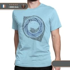 T-shirt Viking L'oeil D'Odin -Viking Soldes Magasin t shirt oeil bleu ciel