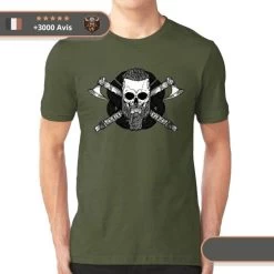 T-shirt Viking Crâne De Ragnar -Viking Soldes Magasin t shirt ragnar vert