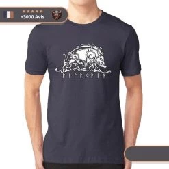 T-shirt Viking Sanglier -Viking Soldes Magasin t shirt sanglier BLEU