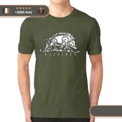 T-shirt Viking Sanglier -Viking Soldes Magasin t shirt sanglier VERT