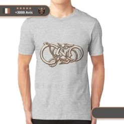 T-shirt Viking Serpent De Midgard -Viking Soldes Magasin t shirt serpent gris