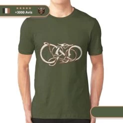 T-shirt Viking Serpent De Midgard -Viking Soldes Magasin t shirt serpent vert