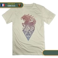 T-shirt Viking Sleipnir -Viking Soldes Magasin t shirt spleinir beige