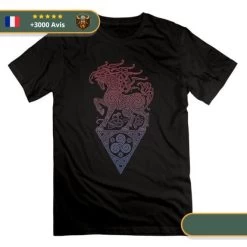 T-shirt Viking Sleipnir -Viking Soldes Magasin t shirt spleinir noir