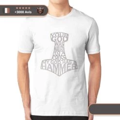 T-shirt Viking Mjolnir -Viking Soldes Magasin t shirt thor blanc