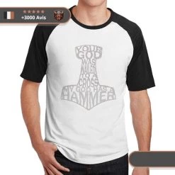 T-shirt Viking Mjolnir -Viking Soldes Magasin t shirt thor blanc noir