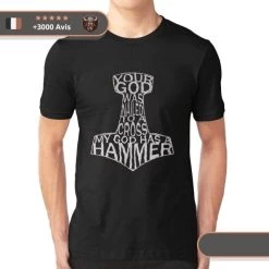 T-shirt Viking Mjolnir -Viking Soldes Magasin t shirt thor noir