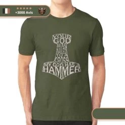 T-shirt Viking Mjolnir -Viking Soldes Magasin t shirt thor vert