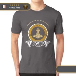 T-shirt Viking Asgard -Viking Soldes Magasin t shirt valhalla gris fonce