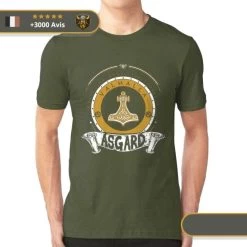 T-shirt Viking Asgard -Viking Soldes Magasin t shirt valhalla vert
