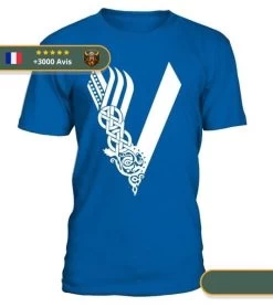 T-shirt Viking Runes -Viking Soldes Magasin t shirt vikings bleu