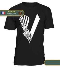 T-shirt Viking Runes -Viking Soldes Magasin t shirt vikings noir