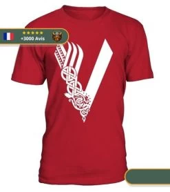 T-shirt Viking Runes -Viking Soldes Magasin t shirt vikings rouge